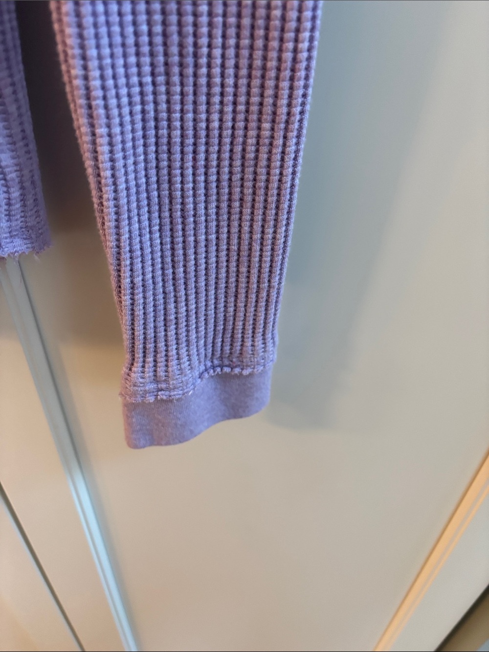 Faherty Lilac Heather Waffle Ribbed  Henley Long-Sleeve Top Like New Cotton XS - Picture 5 of 9